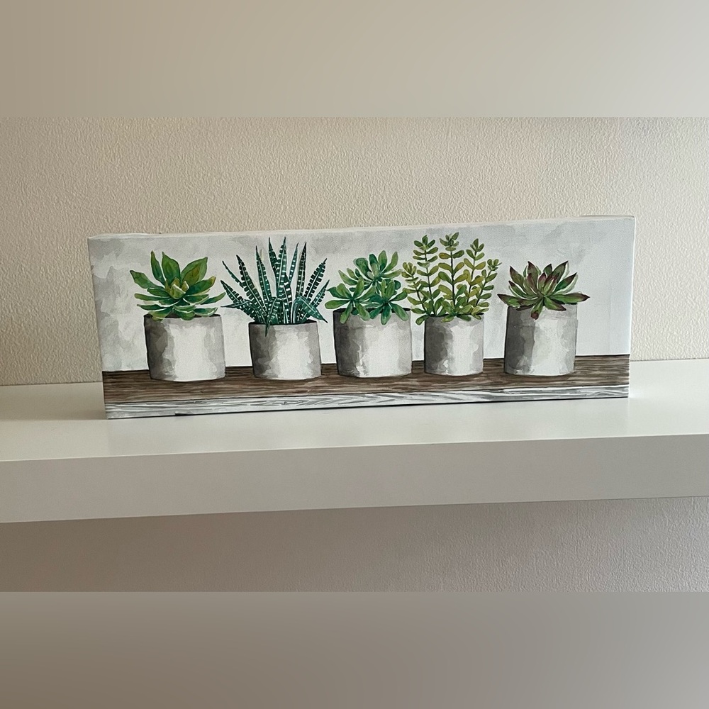 Succulent Row Canvas Wall Art